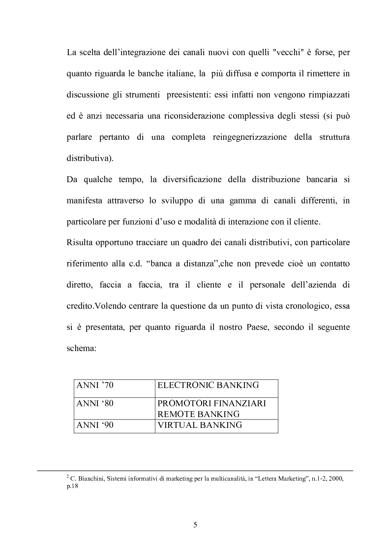 Anteprima della tesi: La multicanalità nel settore bancario e le sue analisi competitive, Pagina 4
