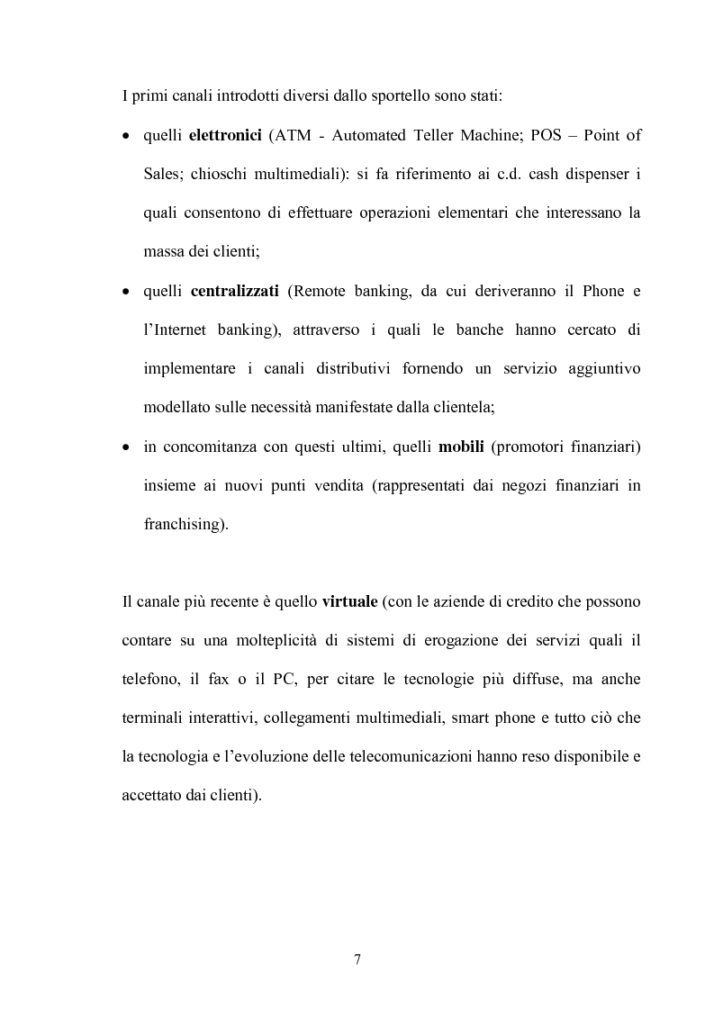 Anteprima della tesi: La multicanalità nel settore bancario e le sue analisi competitive, Pagina 6