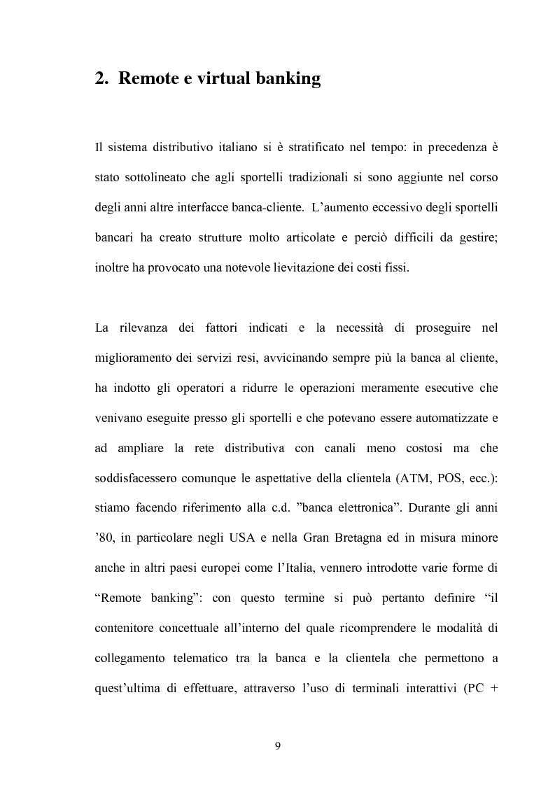 Anteprima della tesi: La multicanalità nel settore bancario e le sue analisi competitive, Pagina 8