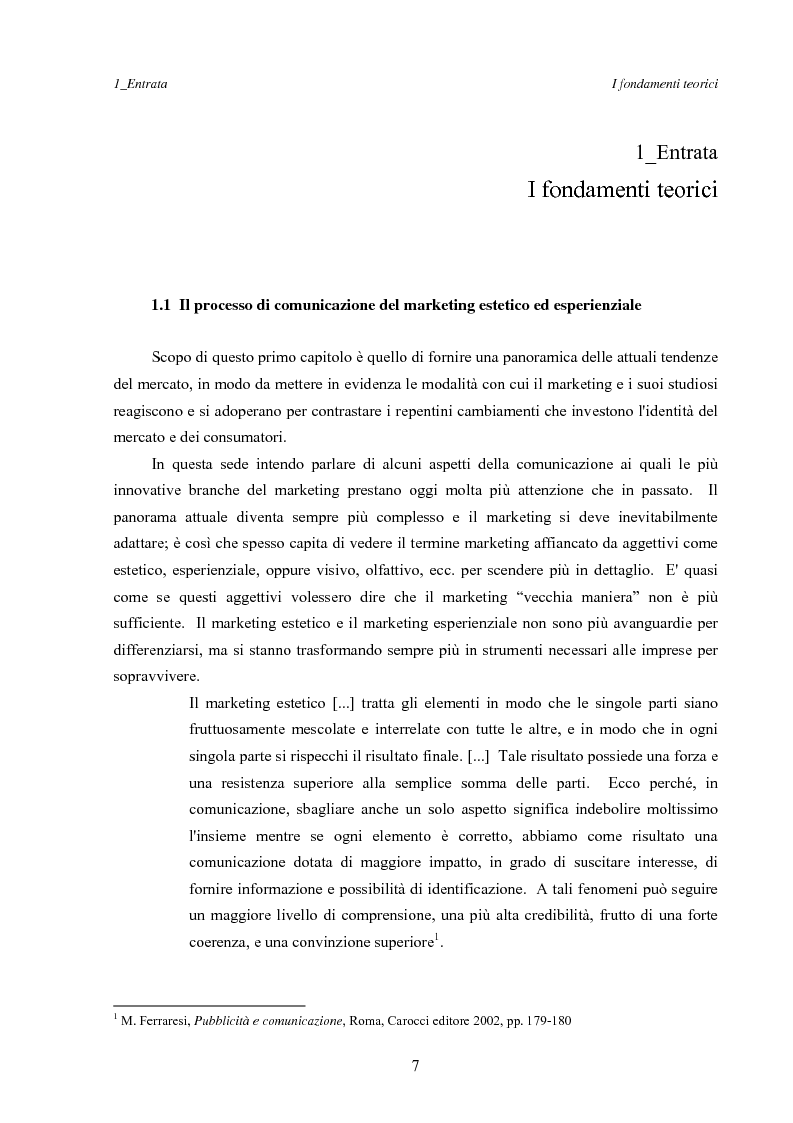 Anteprima della tesi: Marketing esperienziale e punto vendita, Pagina 3