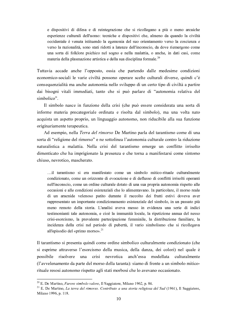 Anteprima della tesi: Ernesto de Martino e l'esorcismo culturale: dal simbolo mitico-rituale all'umanesimo integrale, Pagina 10