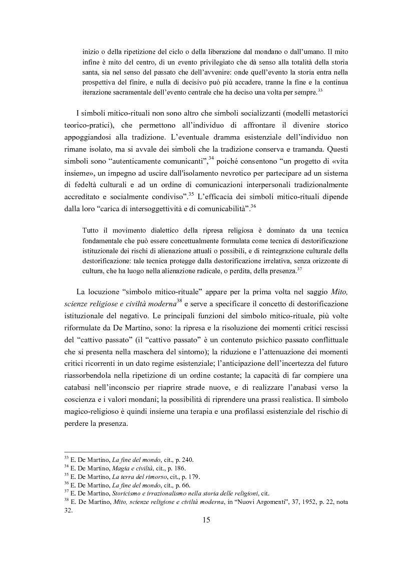 Anteprima della tesi: Ernesto de Martino e l'esorcismo culturale: dal simbolo mitico-rituale all'umanesimo integrale, Pagina 15