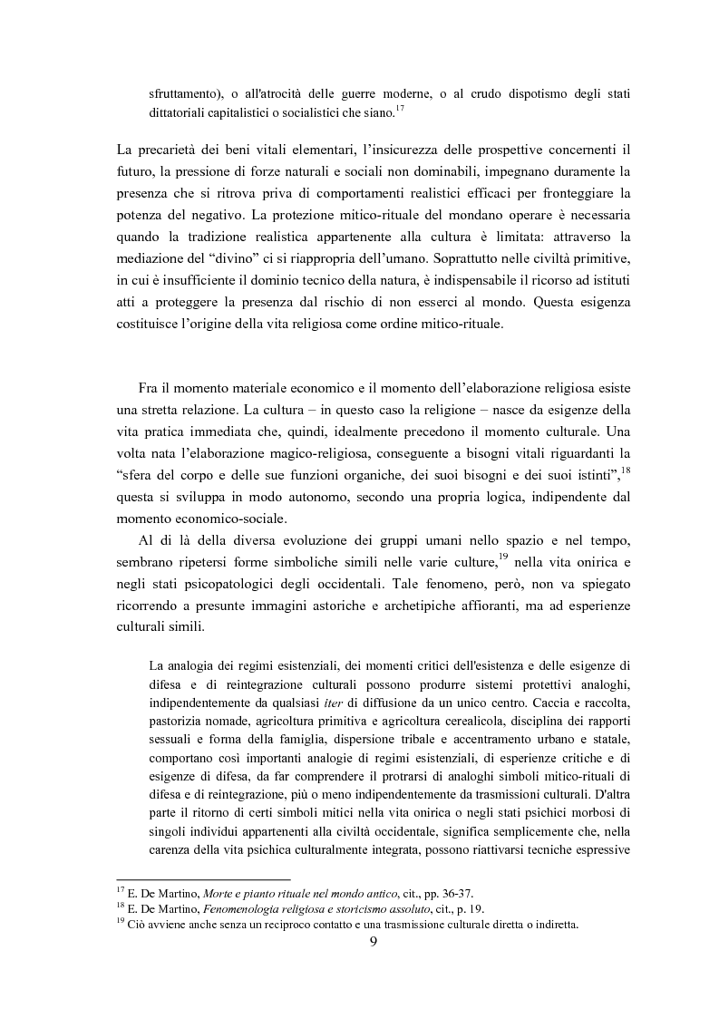 Anteprima della tesi: Ernesto de Martino e l'esorcismo culturale: dal simbolo mitico-rituale all'umanesimo integrale, Pagina 9
