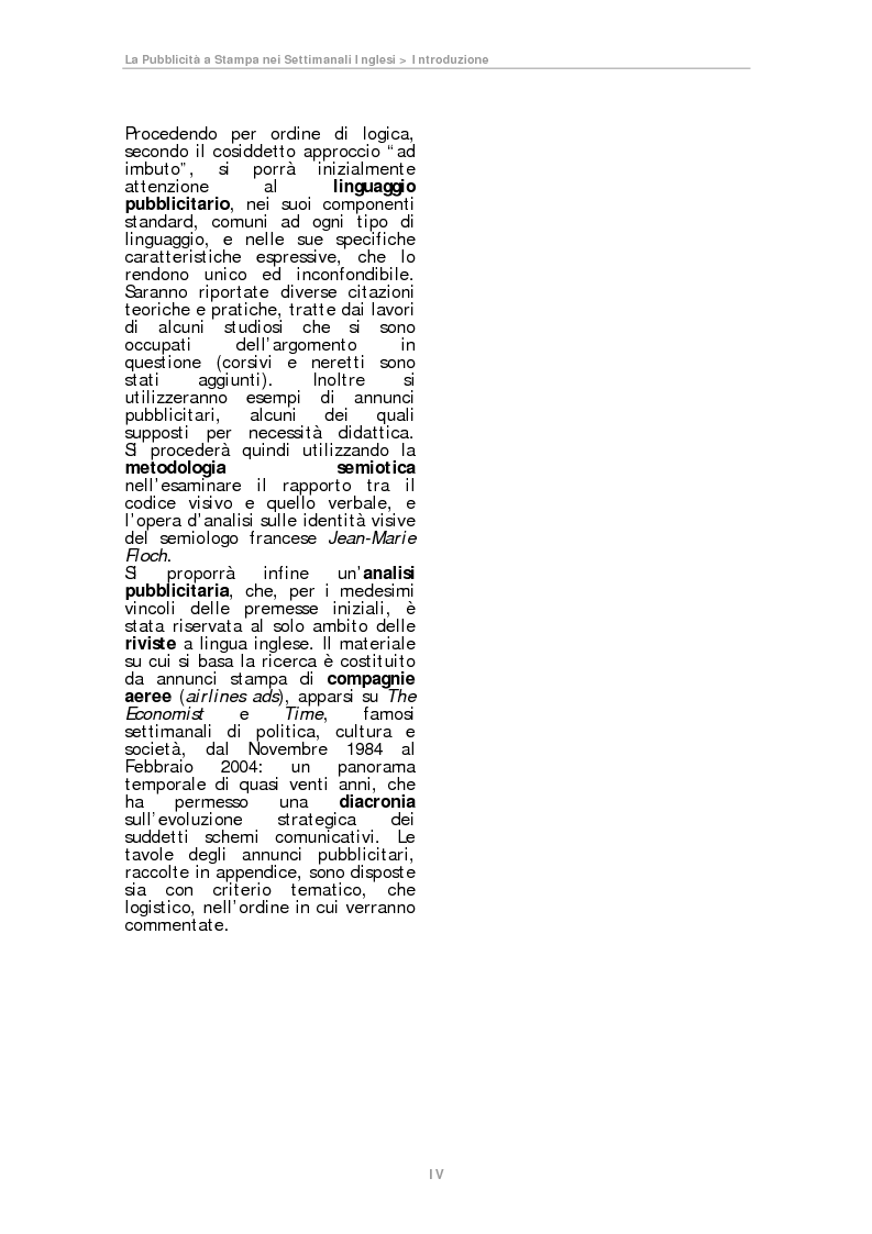 Anteprima della tesi: La pubblicità a Stampa nei Settimanali Inglesi, Pagina 4