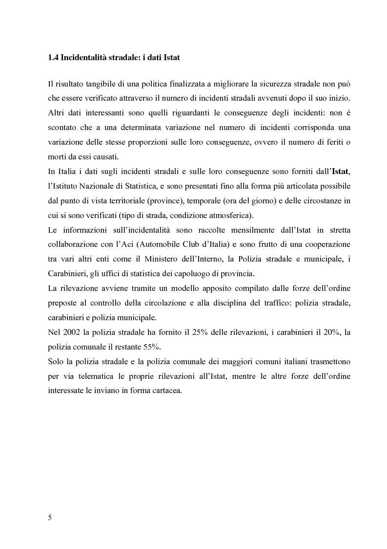 Anteprima della tesi: Patente a punti e incidenti stradali: un'analisi di intervento, Pagina 5