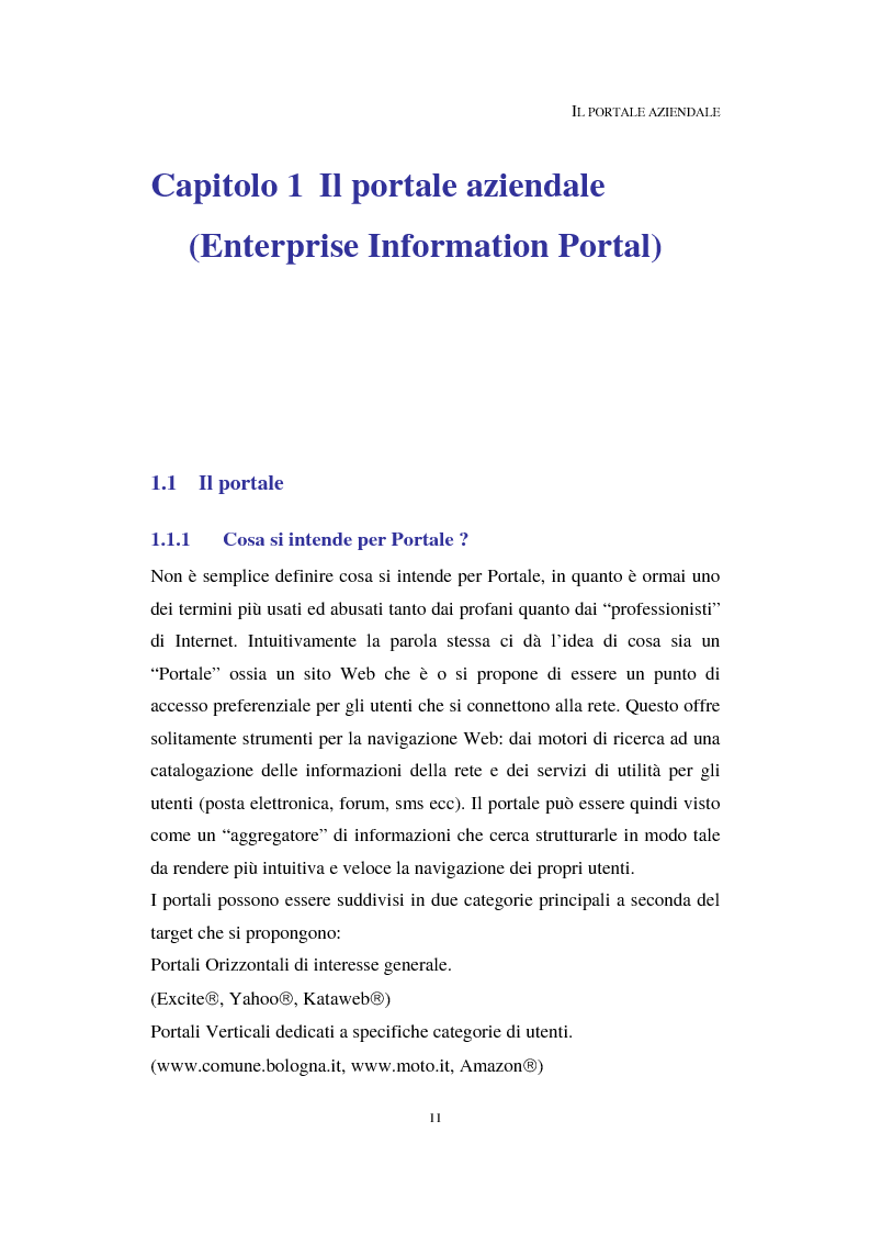 Anteprima della tesi: Progetto e realizzazione di un Enterprise Information Portal, Pagina 3
