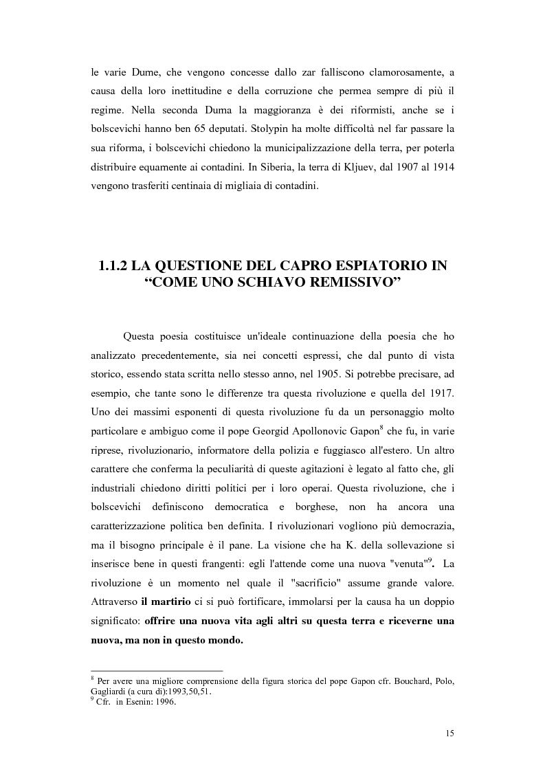 Anteprima della tesi: Kljuev le verità nelle poesie e nella realtà. Kljuev ed alcuni pensatori tedeschi. (Dubbi, problemi e controversie), Pagina 12