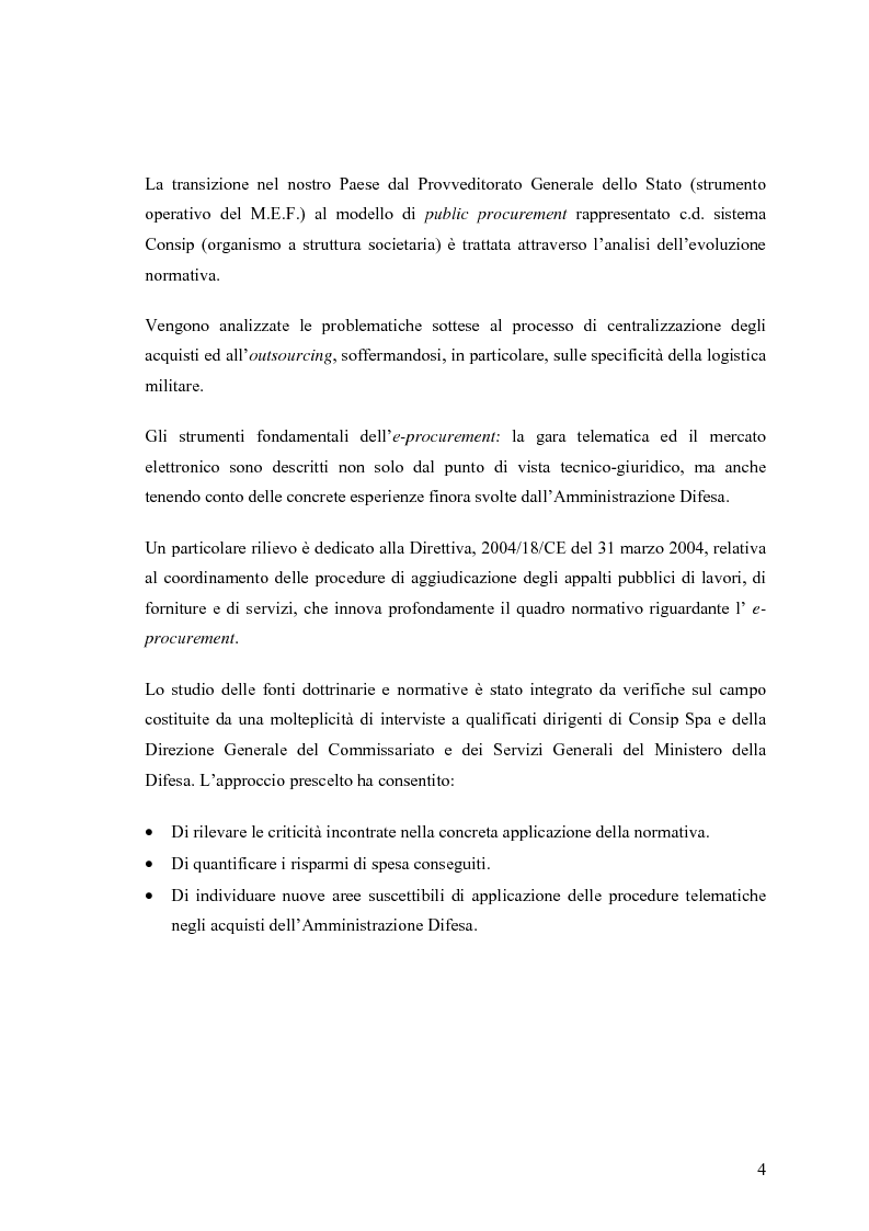 Anteprima della tesi: La centralizzazione degli acquisti e le procedure e-procurement, Pagina 2