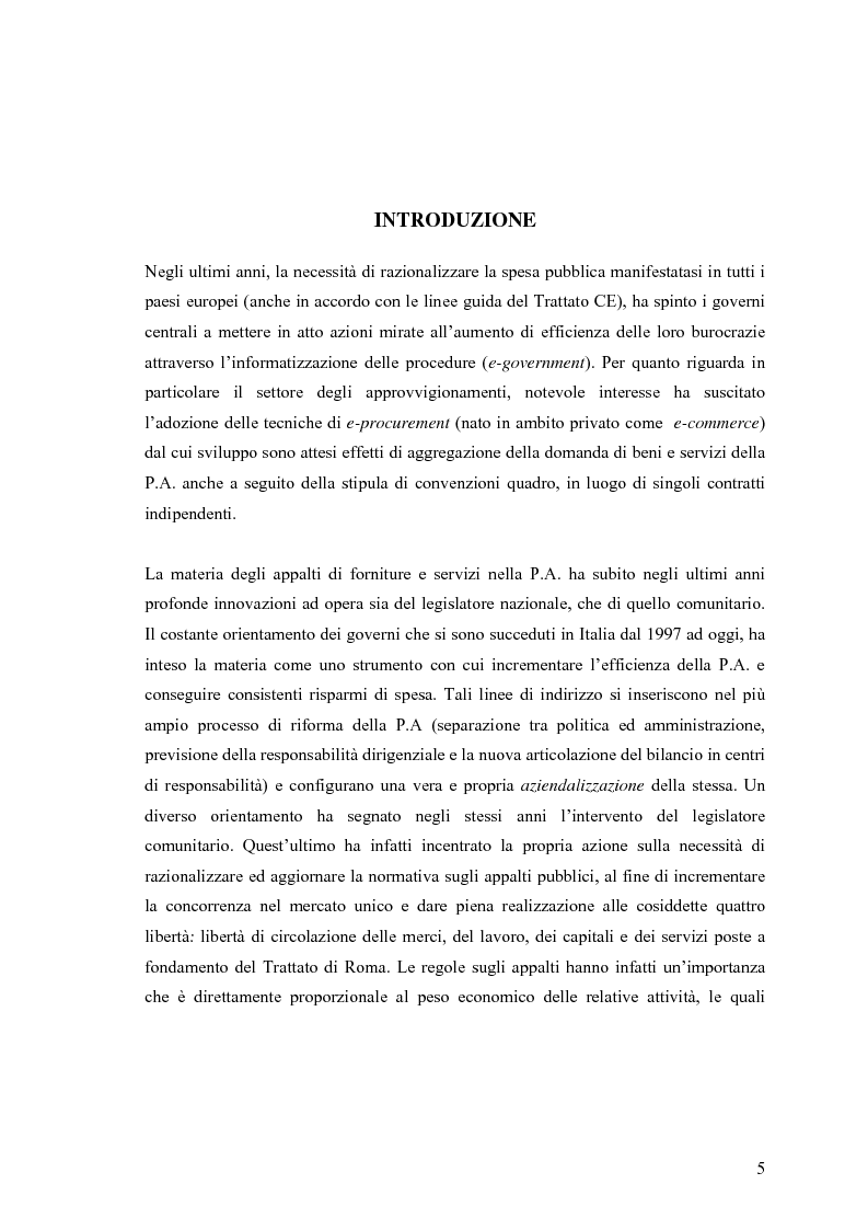 Anteprima della tesi: La centralizzazione degli acquisti e le procedure e-procurement, Pagina 3
