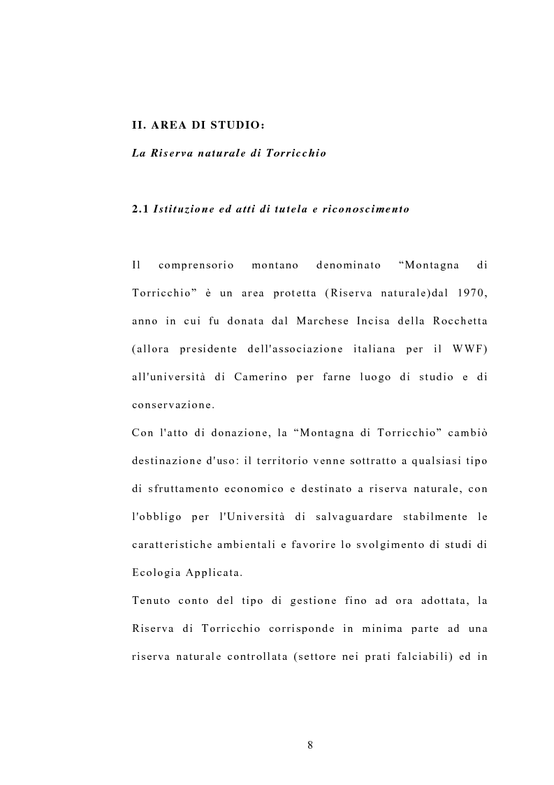 Anteprima della tesi: Processi di popolazione in una fase di colonizzazione a ginepro nei pascoli xerici e abbandonati nella Riserva naturale di Torricchio, Pagina 8