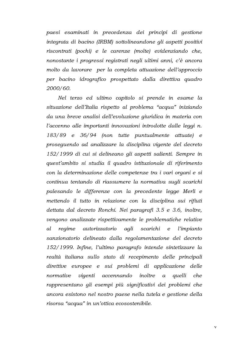 Anteprima della tesi: Acqua. Tutela e gestione nel diritto comunitario e nel diritto interno., Pagina 3
