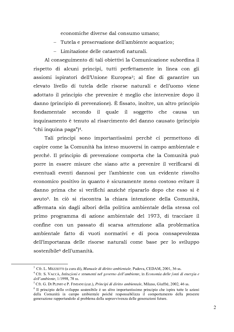 Anteprima della tesi: Acqua. Tutela e gestione nel diritto comunitario e nel diritto interno., Pagina 5
