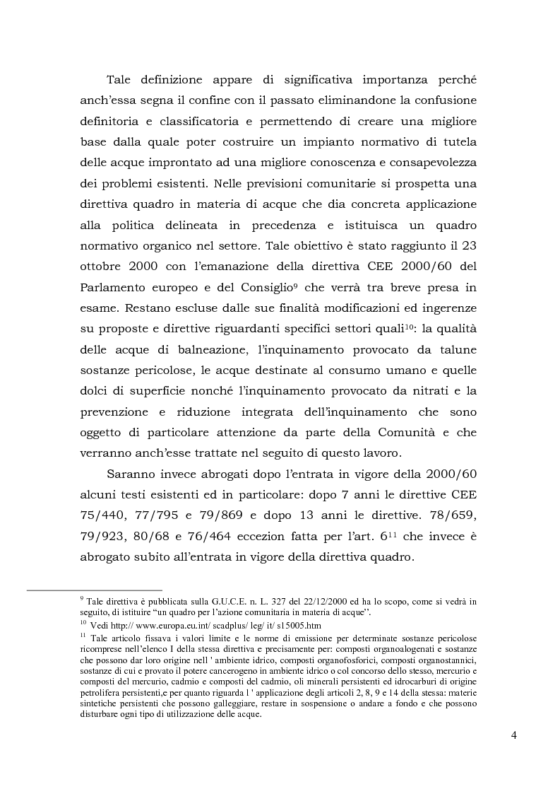 Anteprima della tesi: Acqua. Tutela e gestione nel diritto comunitario e nel diritto interno., Pagina 7