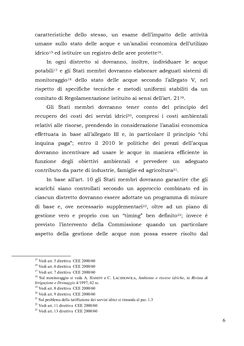 Anteprima della tesi: Acqua. Tutela e gestione nel diritto comunitario e nel diritto interno., Pagina 9