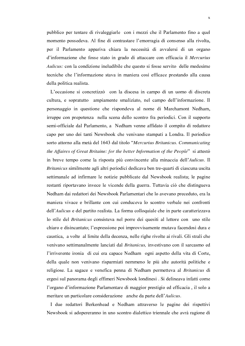 Anteprima della tesi: Mercurius Aulicus e Mercurius Britanicus: Informazione e Propaganda nella Guerra Civile Inglese, Pagina 10