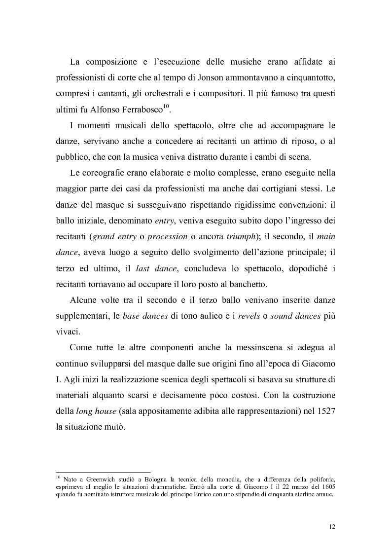 Anteprima della tesi: "The Masque of Queens" di Ben Jonson, Pagina 11