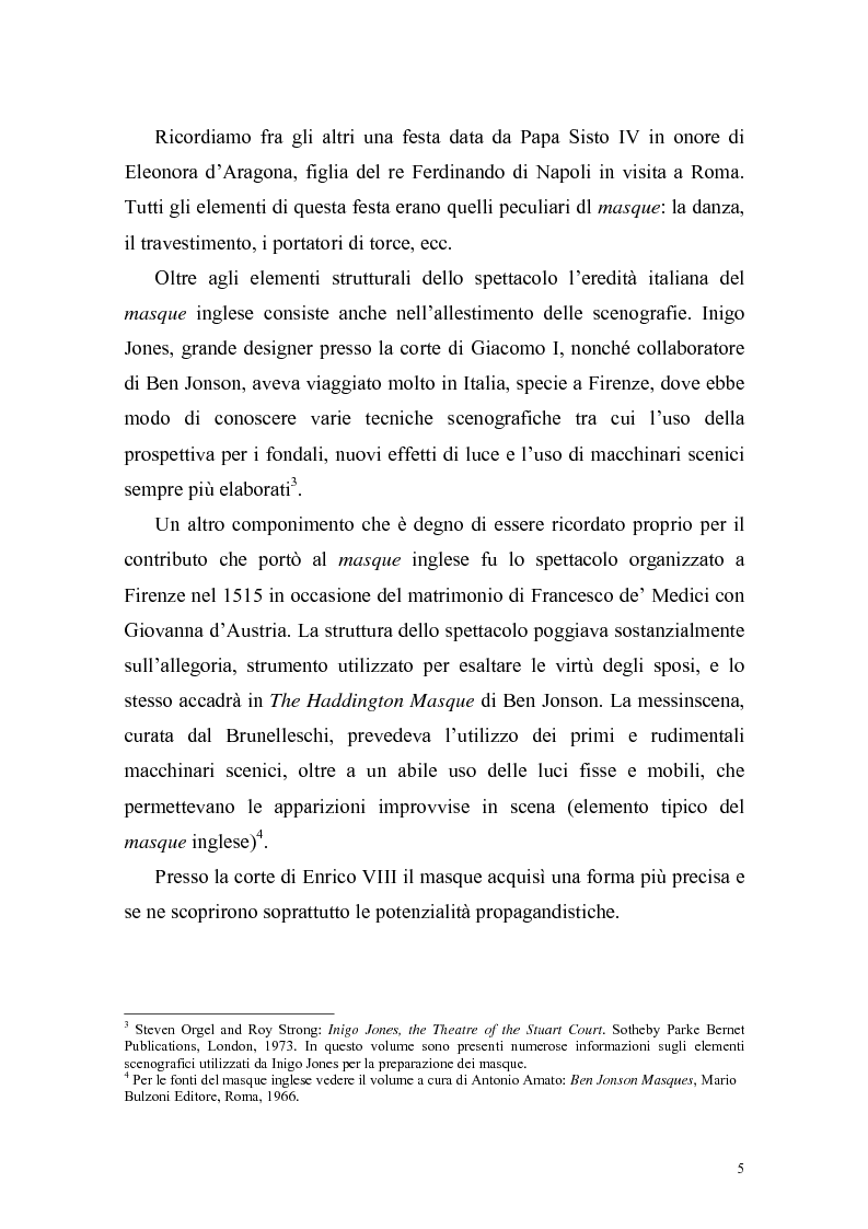 Anteprima della tesi: "The Masque of Queens" di Ben Jonson, Pagina 4