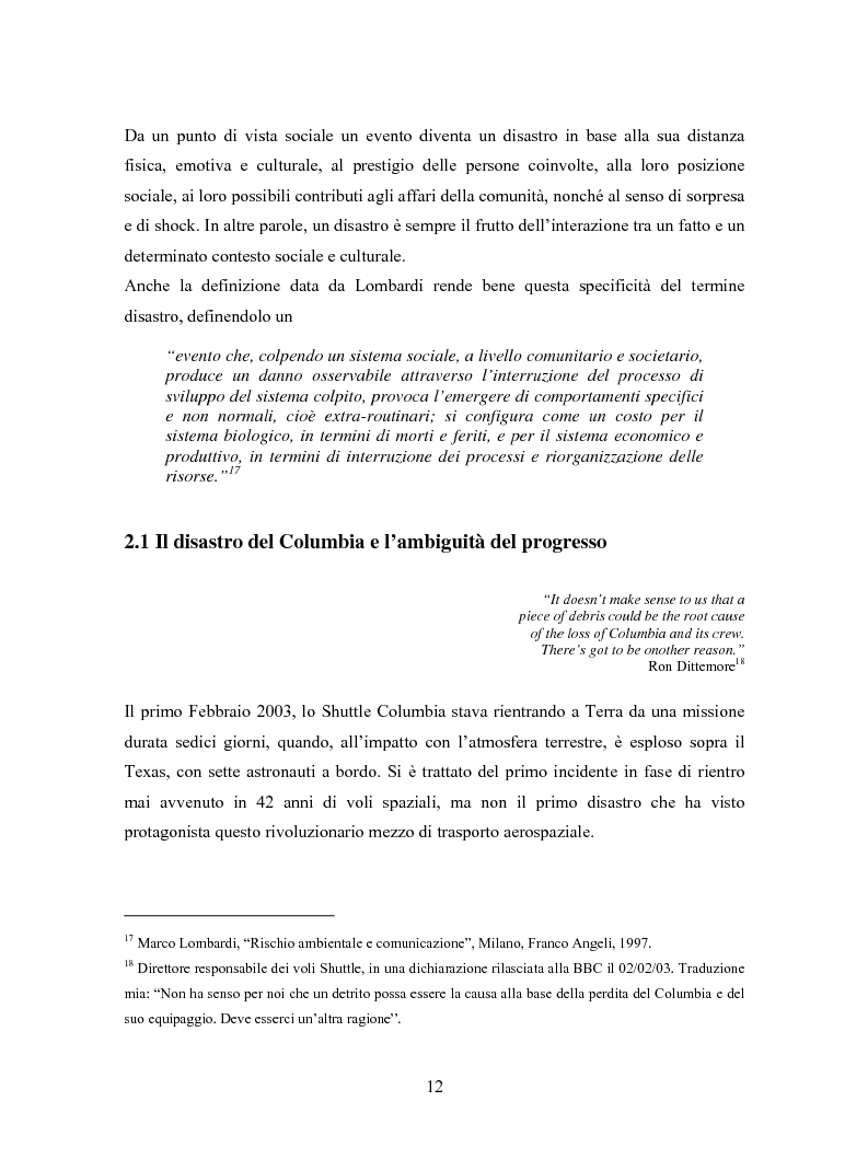 Anteprima della tesi: La comunicazione in Rete nelle emergenze: il caso del disastro dello shuttle Columbia, Pagina 10
