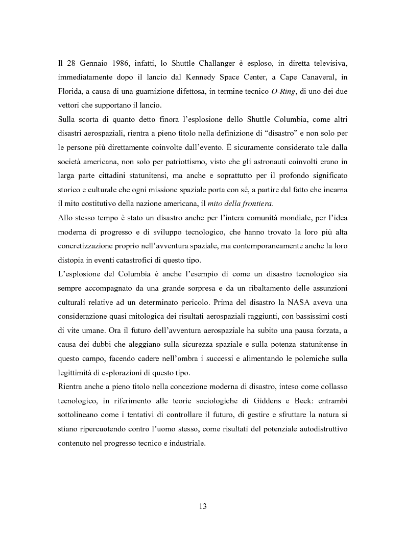 Anteprima della tesi: La comunicazione in Rete nelle emergenze: il caso del disastro dello shuttle Columbia, Pagina 11