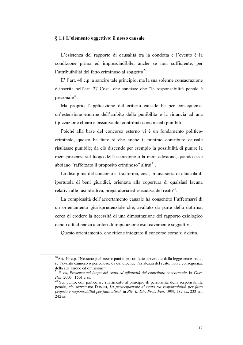 Anteprima della tesi: Il concorso esterno nei reati associativi, Pagina 10