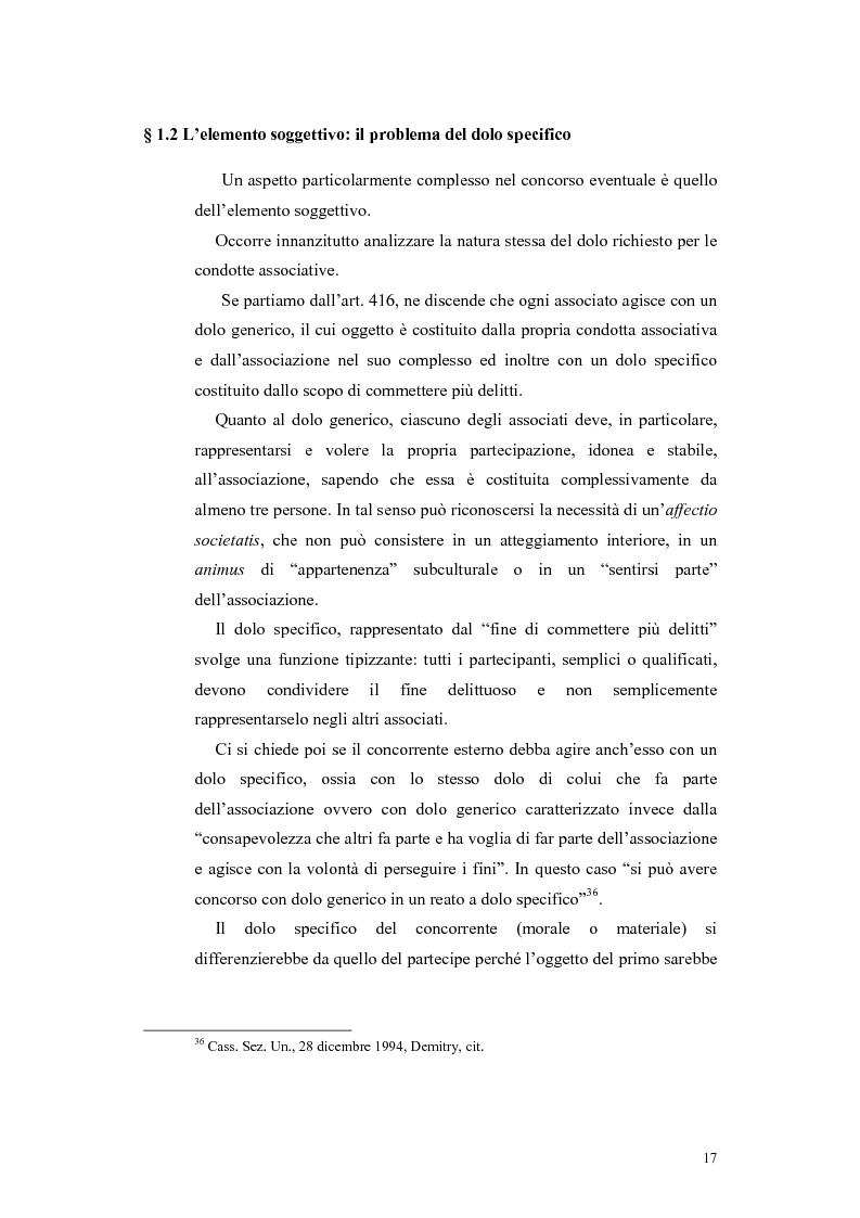 Anteprima della tesi: Il concorso esterno nei reati associativi, Pagina 15