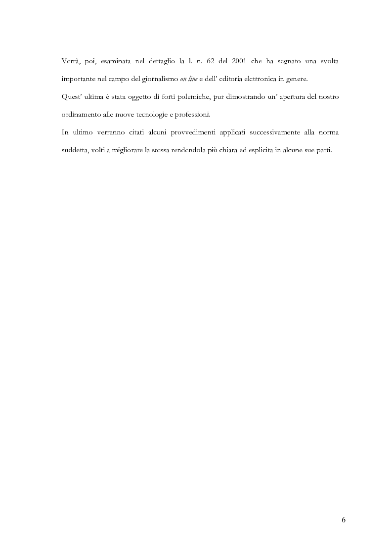 Anteprima della tesi: Disciplina delle pubblicazioni on line. La legge 7 marzo 2001 n. 62, Pagina 3