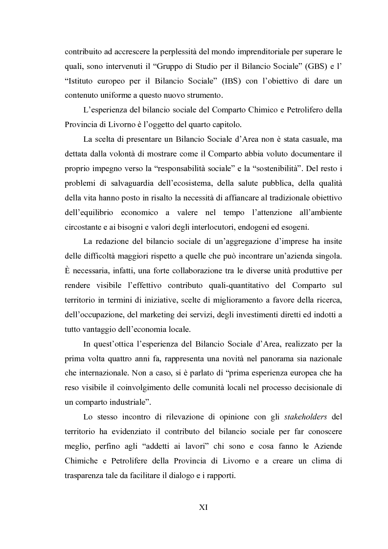 Anteprima della tesi: La responsabilità ambientale e il bilancio sociale: l'esperienza del comparto chimico e petrolifero della provincia di Livorno, Pagina 3