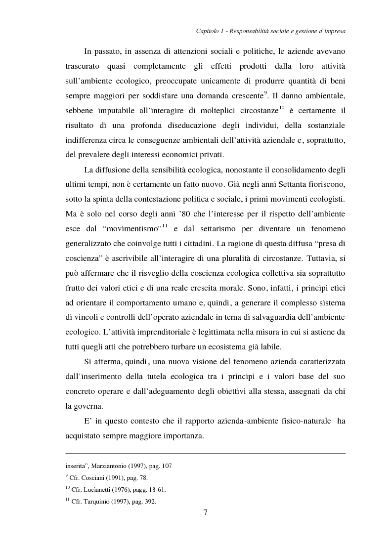 Anteprima della tesi: La responsabilità ambientale e il bilancio sociale: l'esperienza del comparto chimico e petrolifero della provincia di Livorno, Pagina 9