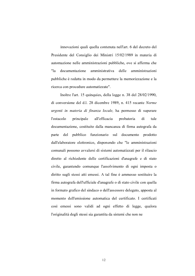 Anteprima della tesi: Il documento: nuove tecnologie (documento elettronico e firma digitale), Pagina 12