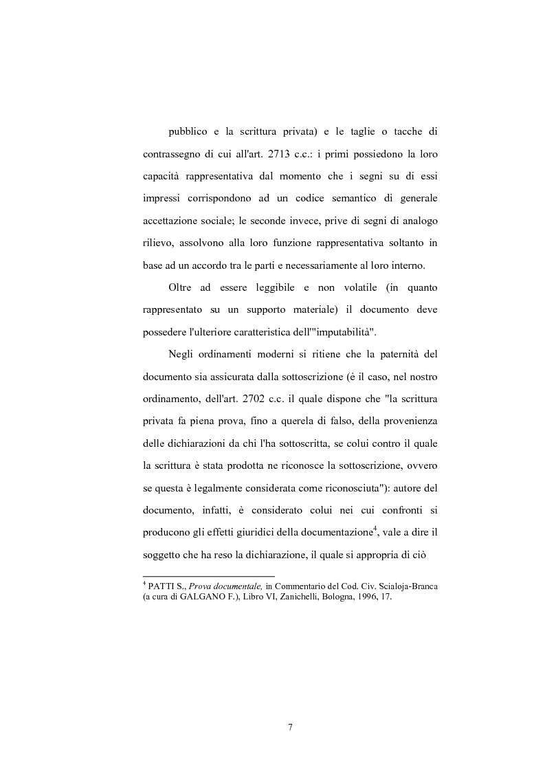Anteprima della tesi: Il documento: nuove tecnologie (documento elettronico e firma digitale), Pagina 7