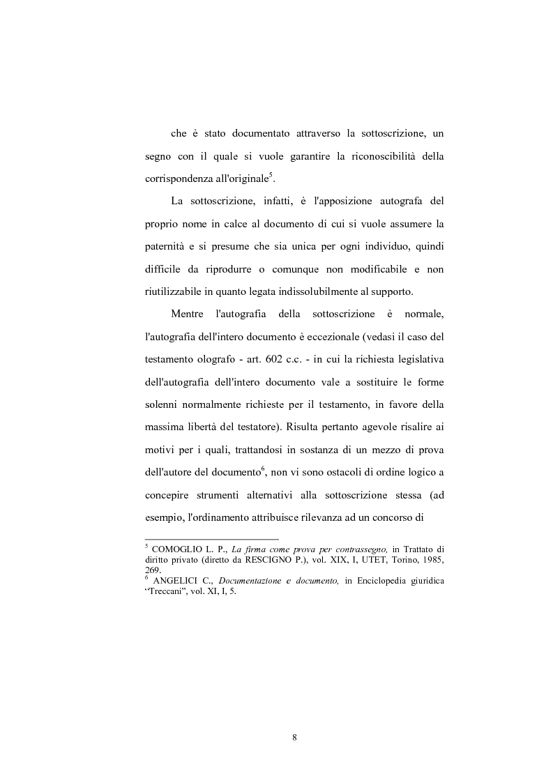 Anteprima della tesi: Il documento: nuove tecnologie (documento elettronico e firma digitale), Pagina 8