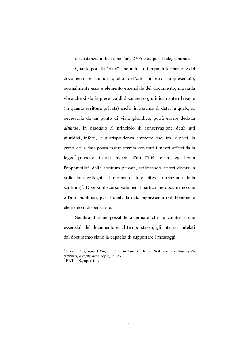 Anteprima della tesi: Il documento: nuove tecnologie (documento elettronico e firma digitale), Pagina 9