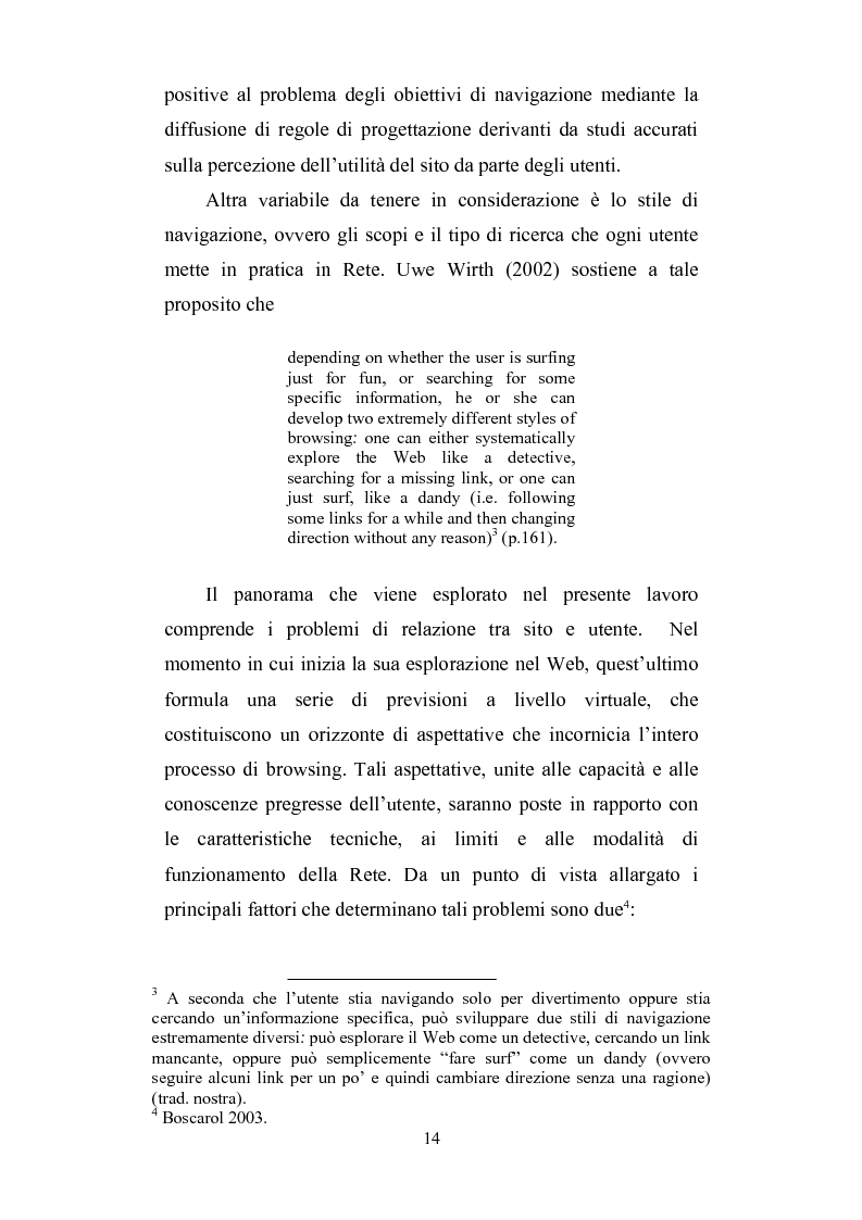 Anteprima della tesi: Cercare e trovare informazioni in Rete. Architettura delle informazioni e narratività, Pagina 10