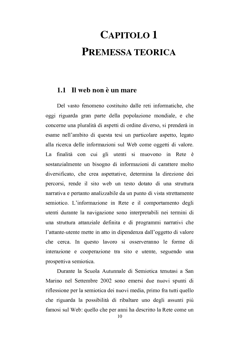 Anteprima della tesi: Cercare e trovare informazioni in Rete. Architettura delle informazioni e narratività, Pagina 6