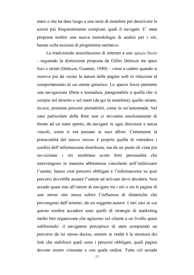 Anteprima della tesi: Cercare e trovare informazioni in Rete. Architettura delle informazioni e narratività, Pagina 7