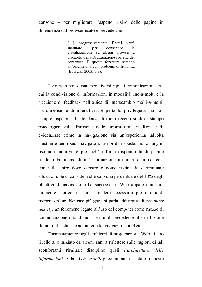 Anteprima della tesi: Cercare e trovare informazioni in Rete. Architettura delle informazioni e narratività, Pagina 9