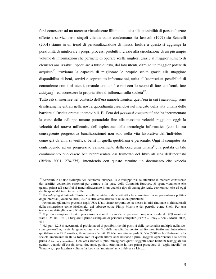 Anteprima della tesi: Marche e tessuto sociale: un approccio interdisciplinare. Dall'analisi dei valori di marca, all'ipotesi di una successione postmoderna delle istituzioni sociali., Pagina 10