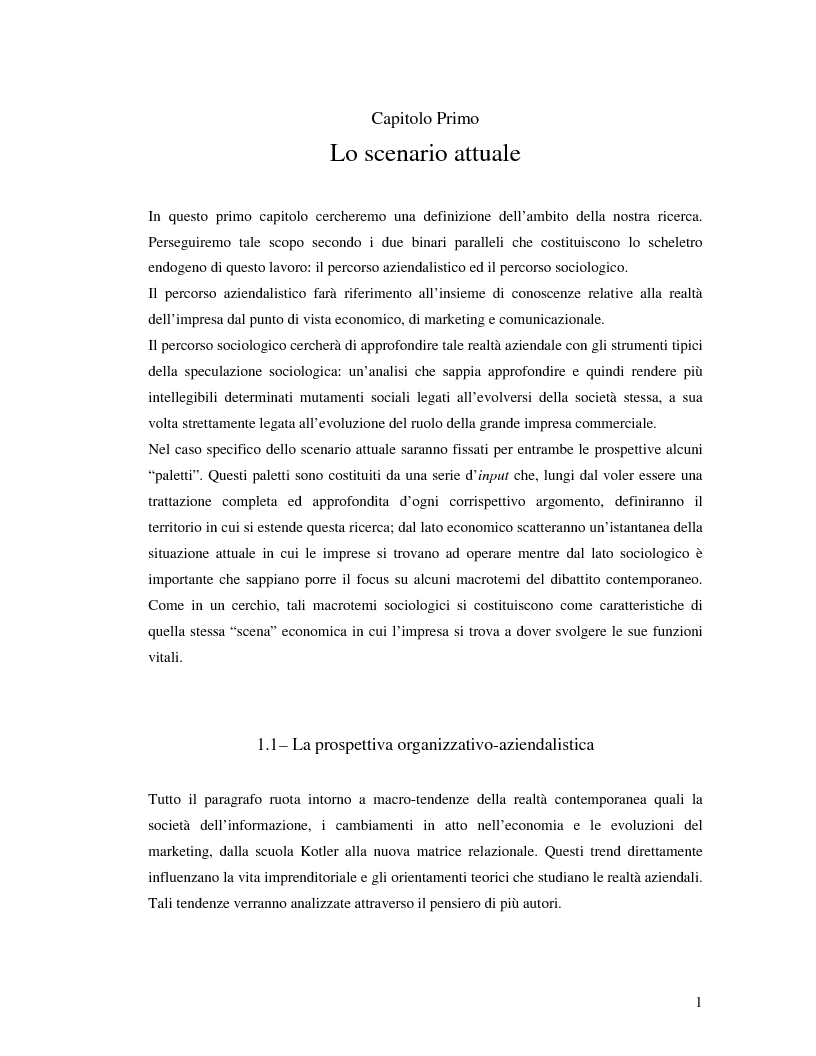 Anteprima della tesi: Marche e tessuto sociale: un approccio interdisciplinare. Dall'analisi dei valori di marca, all'ipotesi di una successione postmoderna delle istituzioni sociali., Pagina 6
