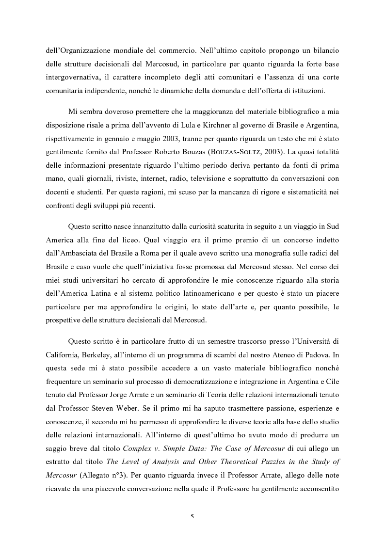 Anteprima della tesi: Le strutture decisionali del Mercosud, Pagina 2