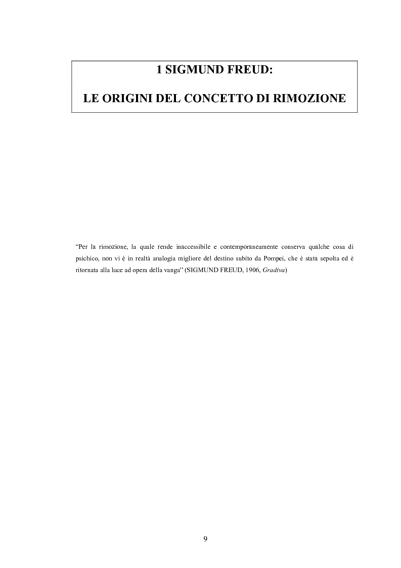 Anteprima della tesi: Il meccanismo della rimozione nella vita psichica - Sue connessioni con la scissione nella psicoanalisi delle psicosi, Pagina 6