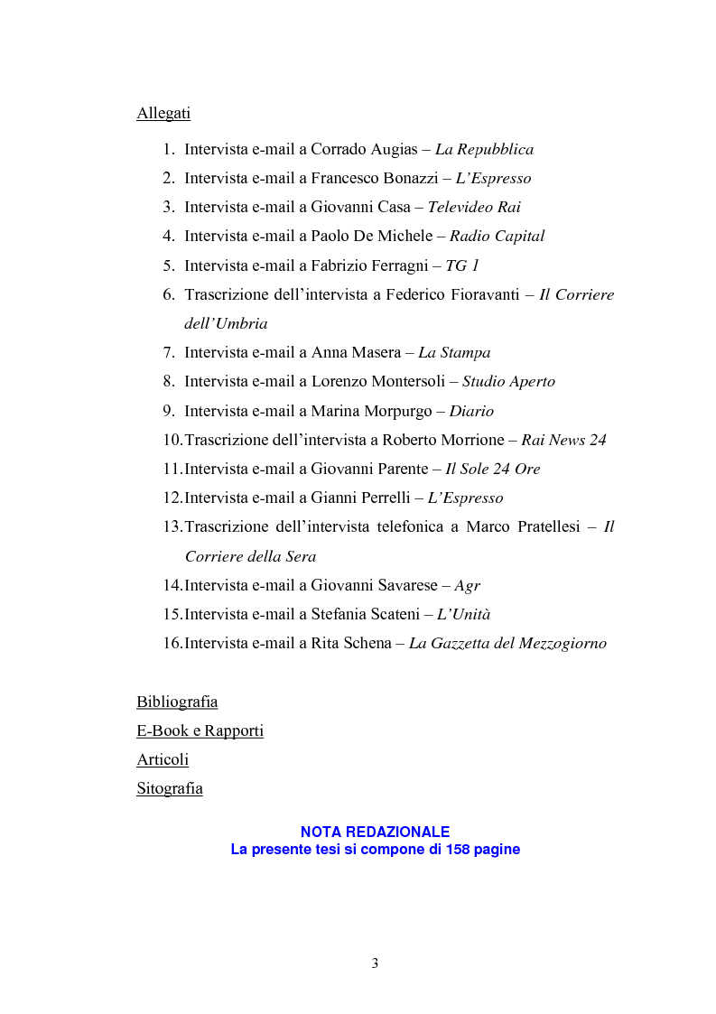 Indice della tesi: Nella Rete delle redazioni: viaggio dal Corriere dell'Umbria a Rai News 24, Pagina 2