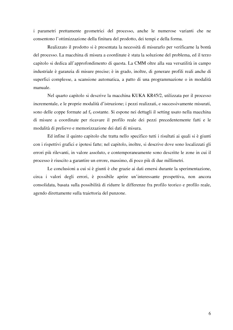 Anteprima della tesi: Studio della accuratezza dimensionale del processo di formatura incrementale tramite macchina di misura a coordinate, Pagina 2