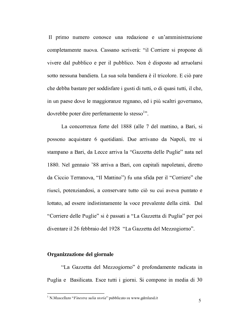 Anteprima della tesi: La scommessa de "La Repubblica" e del "Corriere della Sera": Un nuovo giornalismo in Puglia?, Pagina 5