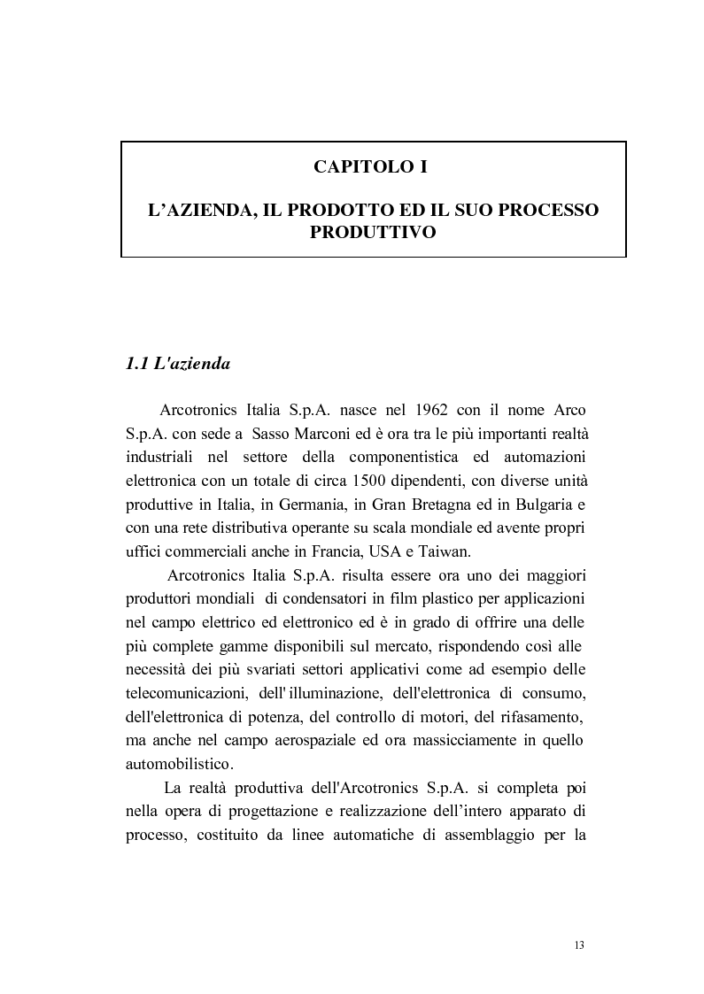 Anteprima della tesi: Progettazione e applicazione di un sistema di controllo in una linea produttiva di componenti elettronici, Pagina 6