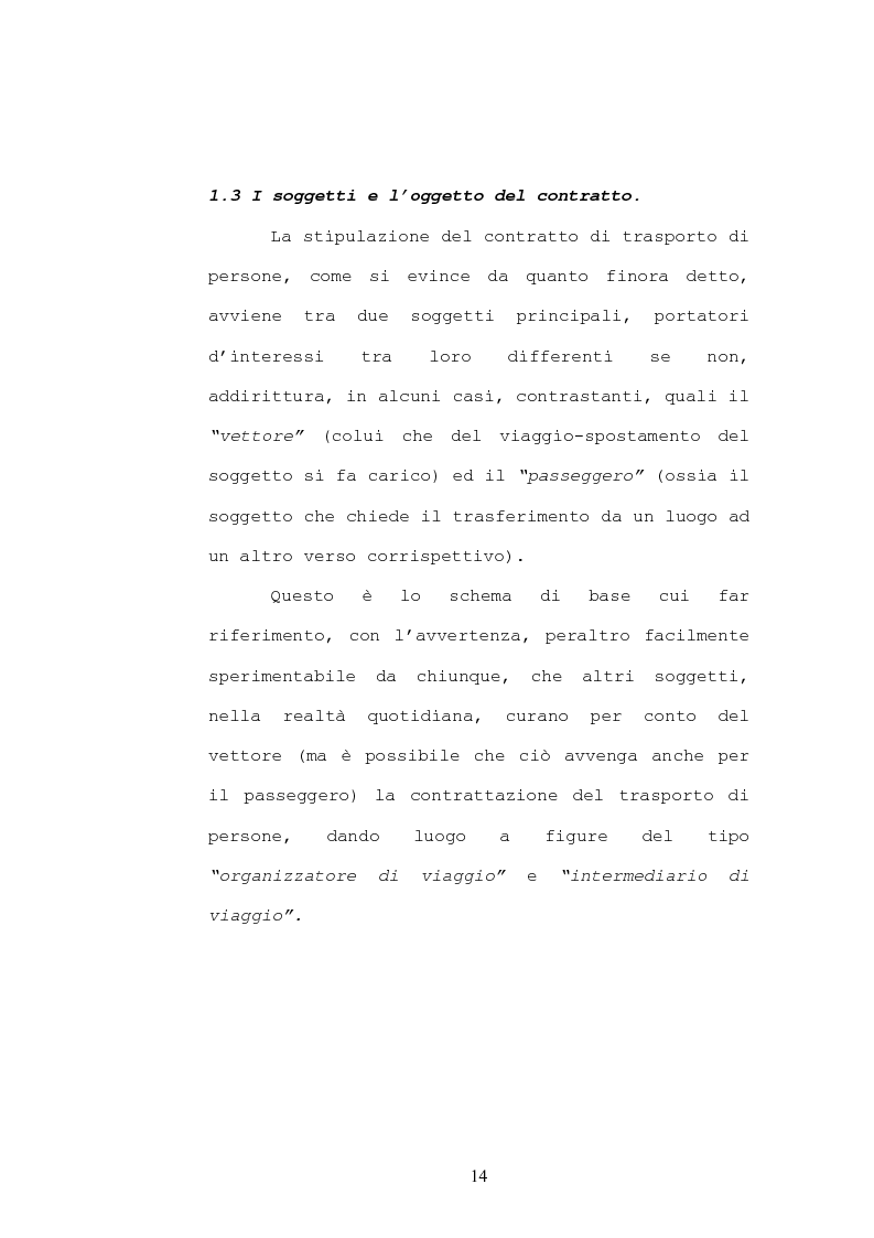 Anteprima della tesi: Il contratto di trasporto di persone, con particolare riguardo ai profili di tutela del consumatore, Pagina 11