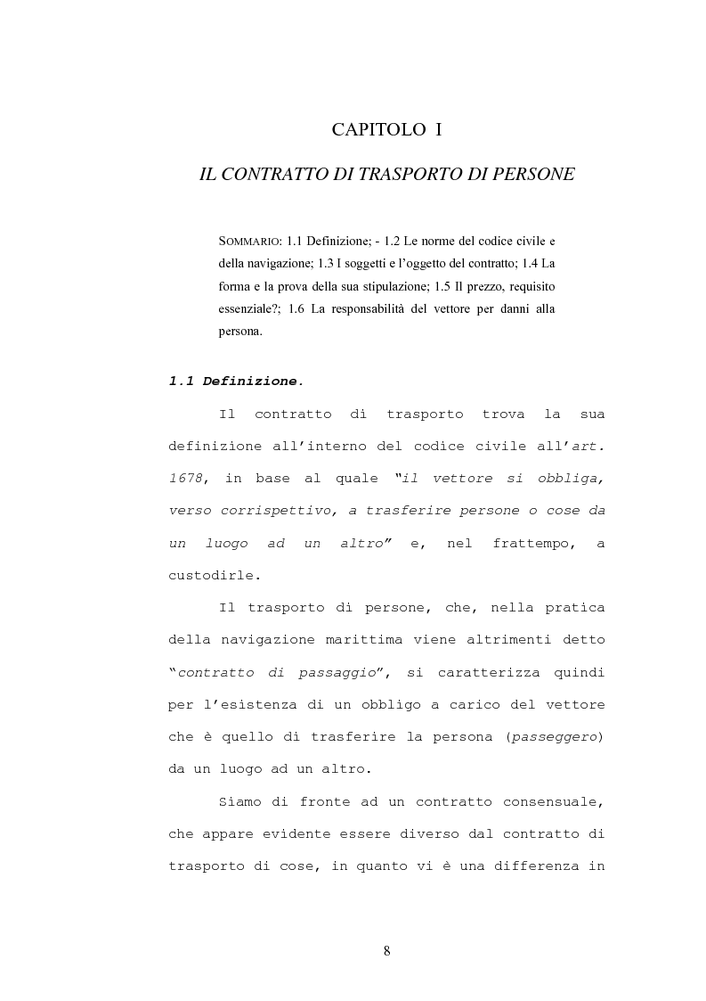 Anteprima della tesi: Il contratto di trasporto di persone, con particolare riguardo ai profili di tutela del consumatore, Pagina 5