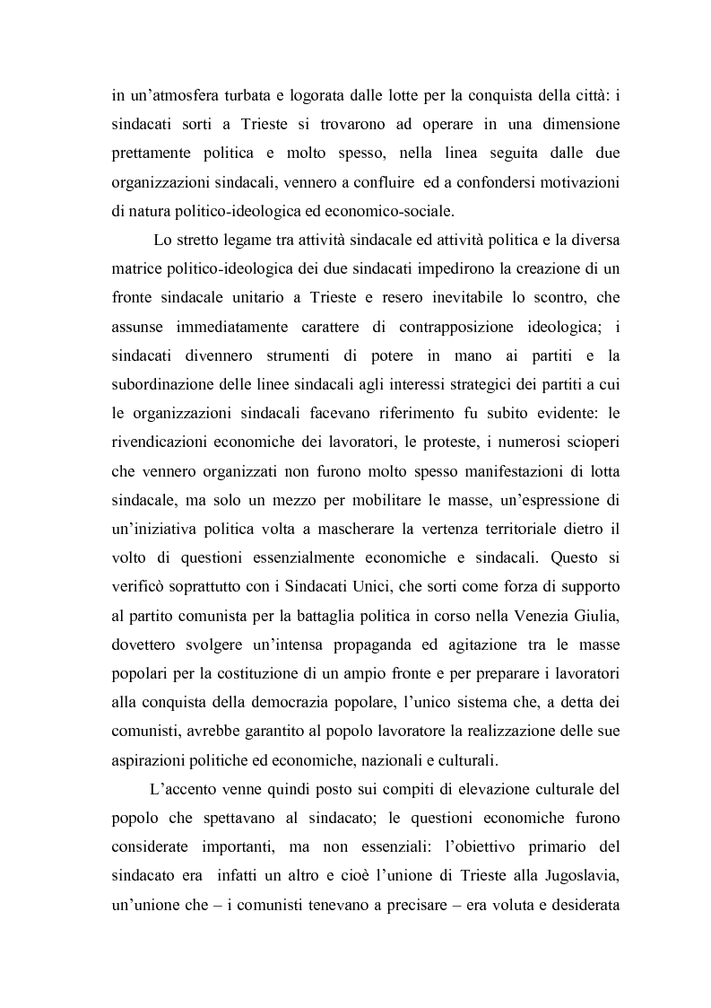 Anteprima della tesi: Il problema dell'unità sindacale a Trieste nell'immediato dopoguerra (1945 - 1947). L'esperienza della Commissione Centrale di Intesa Sindacale., Pagina 6