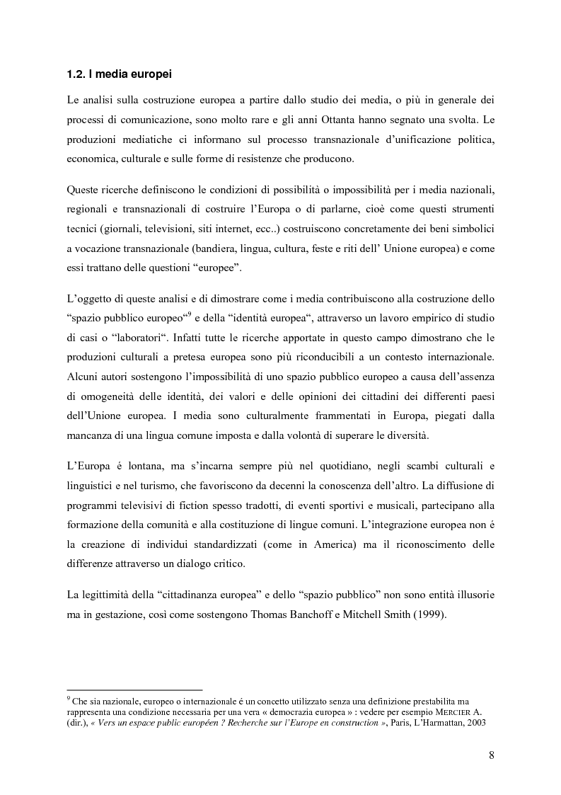 Anteprima della tesi: Un Medium Europeo per un opinione pubblica Europea, Pagina 6