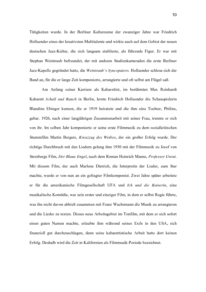Anteprima della tesi: Friedrich Hollaender : Das deutsche Kabarett vor und nach dem zweiten Weltkrieg, Pagina 6