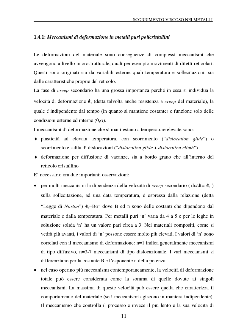 Anteprima della tesi: Scorrimento viscoso e danneggiamento in compositi a matrice metallica, Pagina 11